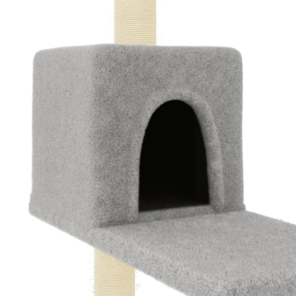 vidaXL kradsetræ til katte med sisalstolper lysegrå 95 cm