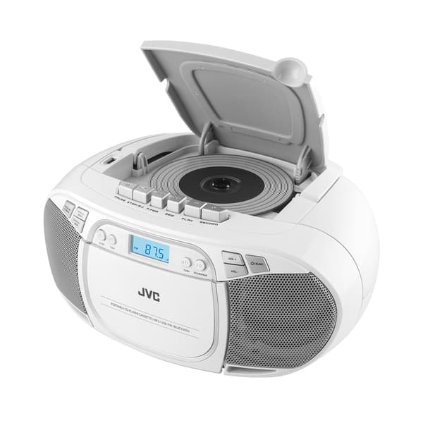 JVC Ghettoblaster RC-E451W hvid Bluetooth 5.0 CD USB kassette FM 2×1.6 W