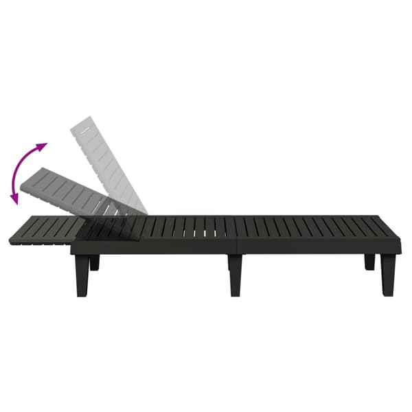 vidaXL liggestol, sort, 155x58x83 cm, polypropylen