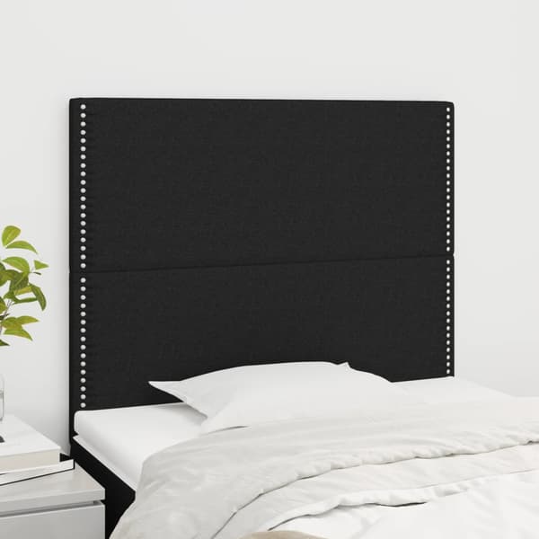 vidaXL sengegavle, 2 stk., sort, 90x5x78/88 cm, stof