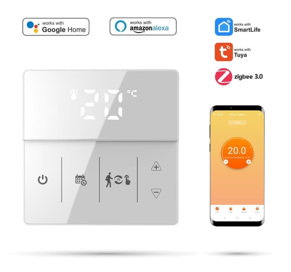 Zigbee TUYA 3A PRO valkoinen huonetermostaatti