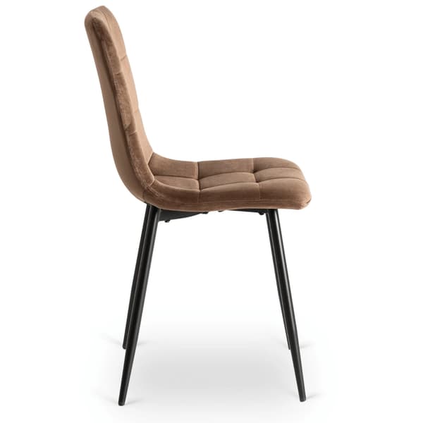Klädd matstol PERU brun sammet modern loft