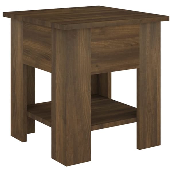 vidaXL sofabord brunt egetræ 40x40x42 cm træbaseret materiale