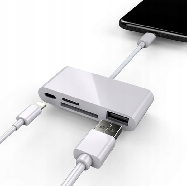 Lightning micro SD ja USB iPhone-kortinlukija-adapteri