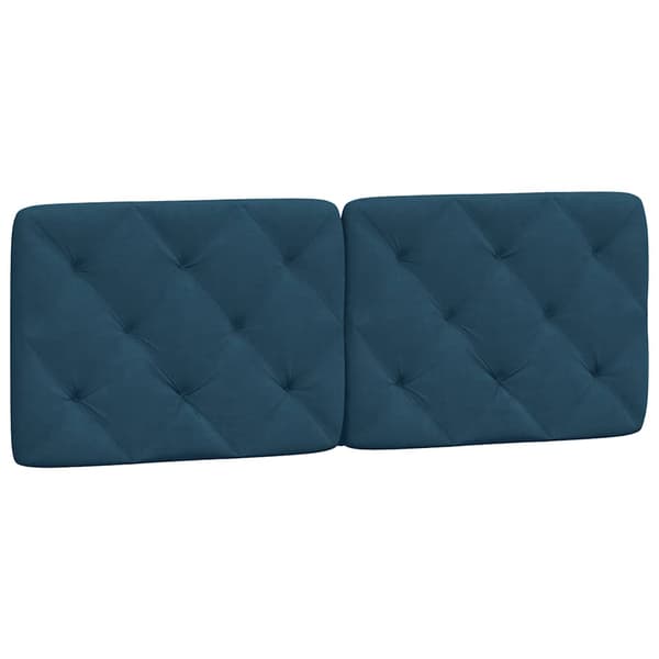 vidaXL Sängynpäädyn tyyny, sininen, 120 cm, sametti