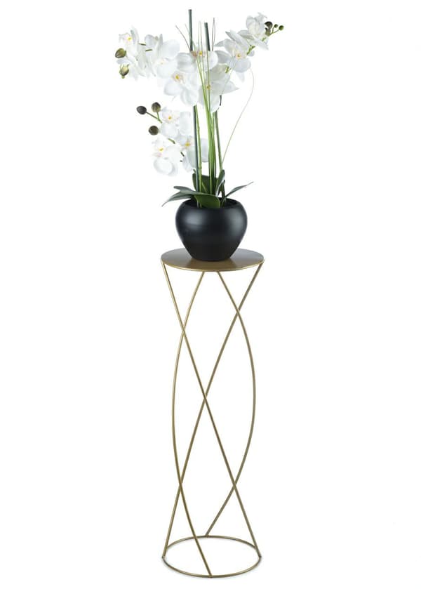 Stående blomsterfod 70 cm til planter, guld