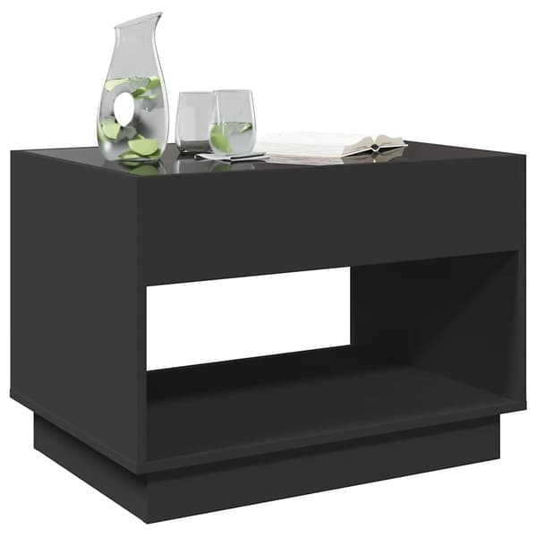vidaXL Infinity LED sofabord sort 70x50x50 cm