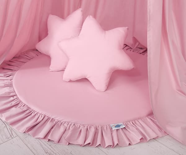 Legemåtte med flæser - pink