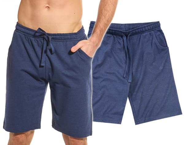 HERRSHORT SWEATSHORTS BOMULL marinblå melerad M V014B