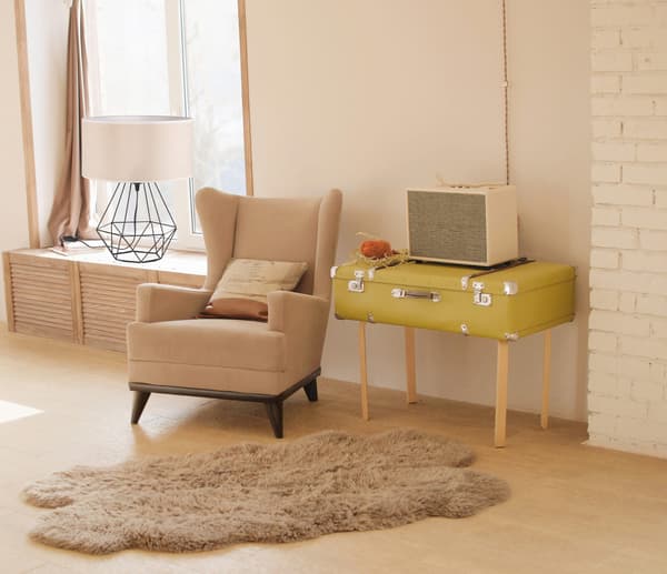 Tornado ADB-lampa, beige sammet