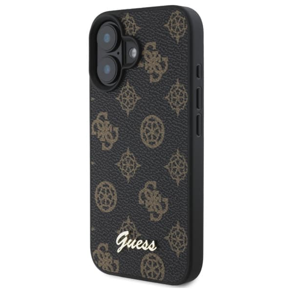 Guess Peony Script MagSafe-skal till iPhone 16, svart