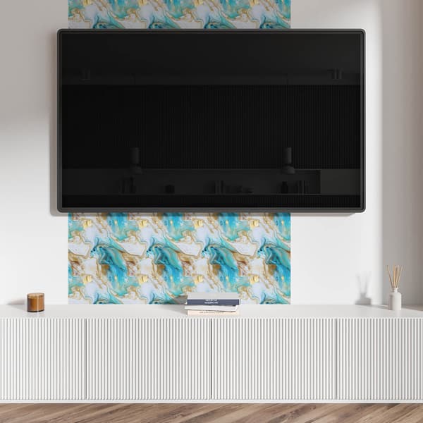Selvklæbende trykt vinylpanel 100x50 cm abstrakt bølget mønster