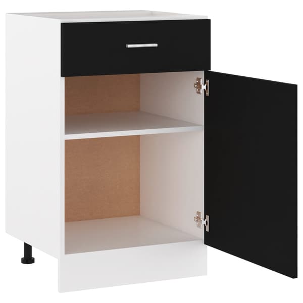 vidaXL skab med skuffe sort 50x46x81,5 cm spånplade