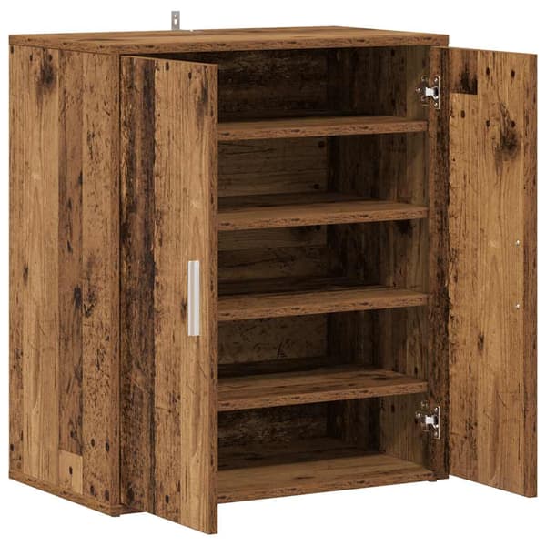 vidaXL skoskab sort 60x35x70 cm træbaseret materiale