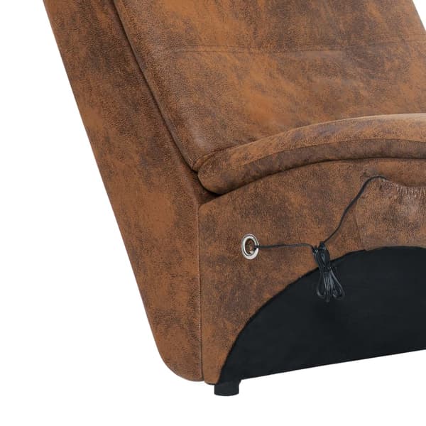 vidaXL Massageschäslong med kudde, brun, konstläder