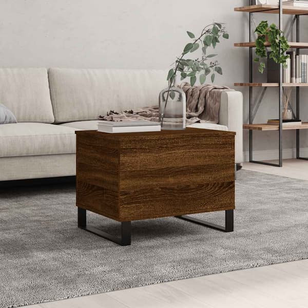 vidaXL sofabord brunt egetræ 60x44,5x45 cm