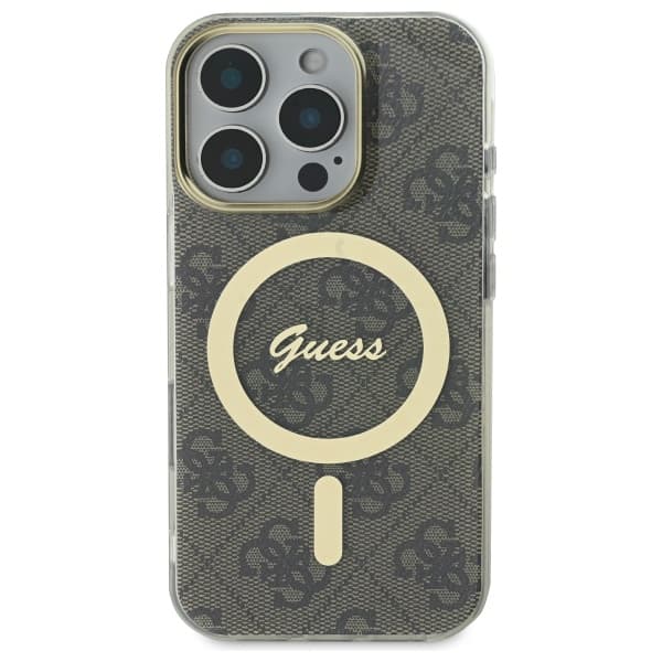 Guess IML 4G MagSafe-etui til iPhone 16 Pro Max, brunt