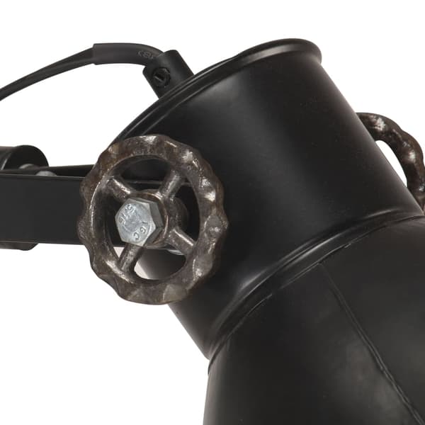 vidaXL gulvlampe med 2 skærme, sort, E27, støbejern