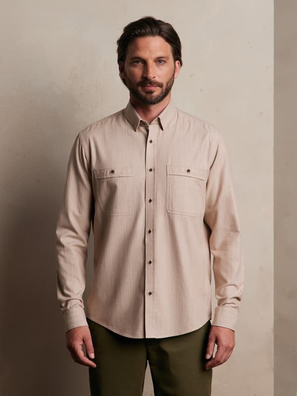 BEIGE SKJORTA LÅNGÄRMAD XL