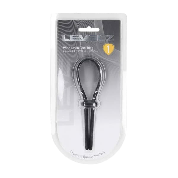 Bred justerbar silikone lasso penisring - 5mm - sort