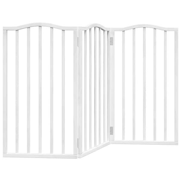 vidaXL foldbart sikkerhedsgitter til hunde, 3 paneler, hvid, 150 cm
