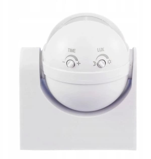 PIR-rörelsesensor Infraröd sensor Vit Max räckvidd 12 m IP44 Justering