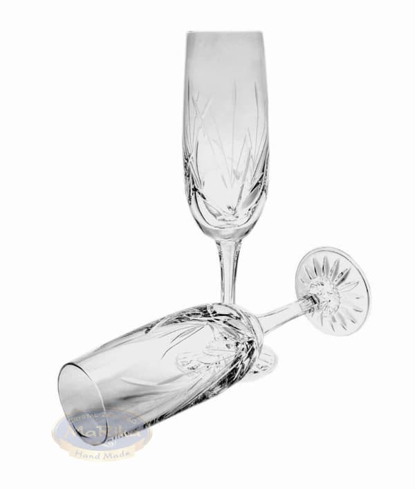 Krystal champagneglas 170ml Frozen Leaf 6 stk.