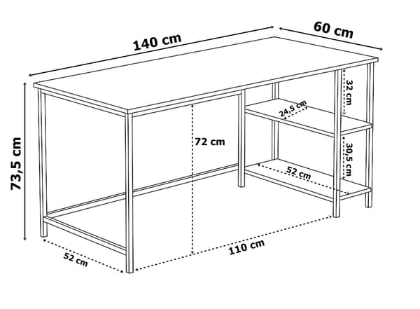 FALUN MODERN OAK loftdatorbord