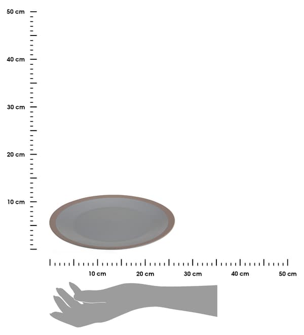 Lermatallrik, grå, 26,5 cm