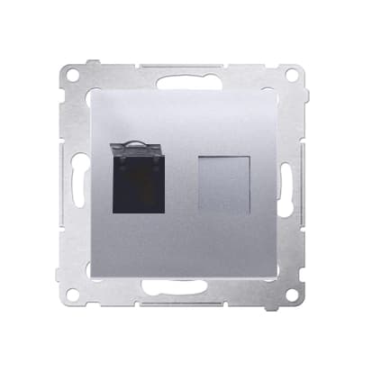 SIMON 54 Enkelt computer internetstik RJ45 Cat.6 Mat sølv