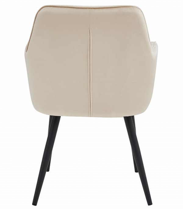 JORK stol - beige velour / sorte ben x 1