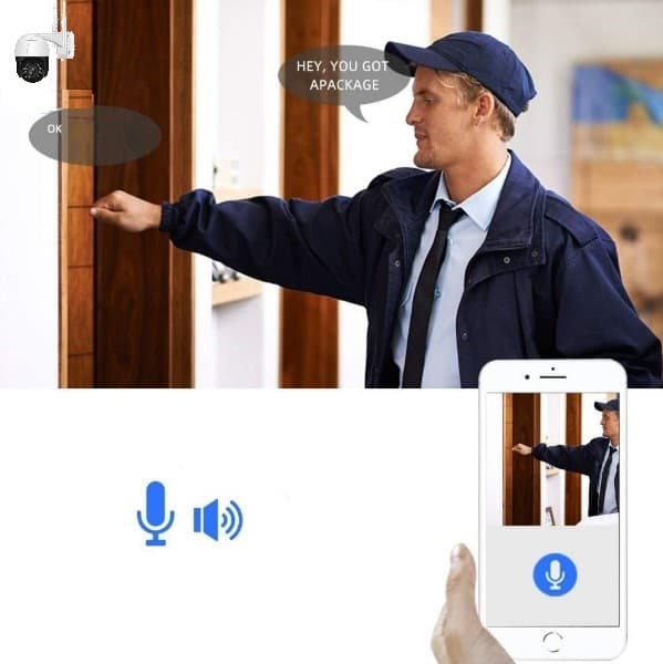 Trådløst udendørs IP wifi-kamera, roterbart
