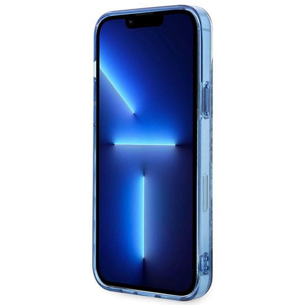 Guess Porcelain Collection-etui til iPhone 14 Plus, blå