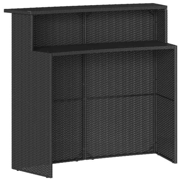 vidaXL 3-delt barsæt med hynder, sort polyrattan