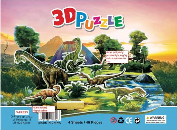 3D-palapeli 46 dinosaurusta