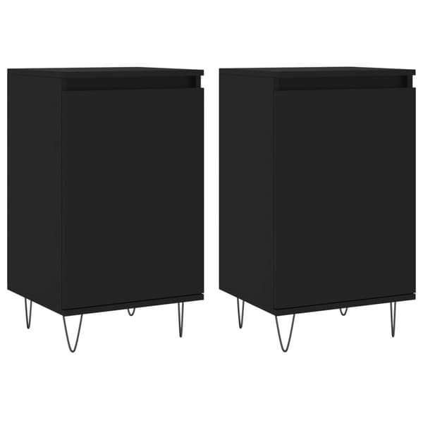 vidaXL skabe, 2 stk., sorte, 40x35x70 cm, træbaseret materiale