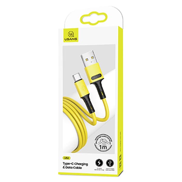 USAMS U52 USB-A til USB-C 2A hurtigopladerkabel 1m gul