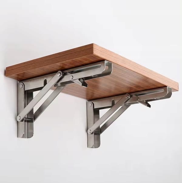 2x Sammenklappelig bordhylde, robust vinkel, 400 mm rustfrit stål