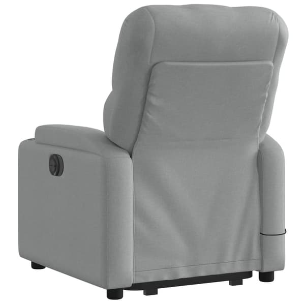 vidaXL Lyftbar massagefåtölj ljusgrå tyg