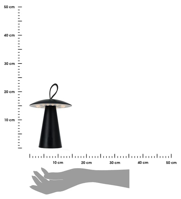 USB LED bordlampe sort 17 cm
