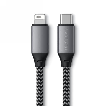 Satechi - USB-C - Lightning-kaapeli 25 cm (tähtiharmaa)