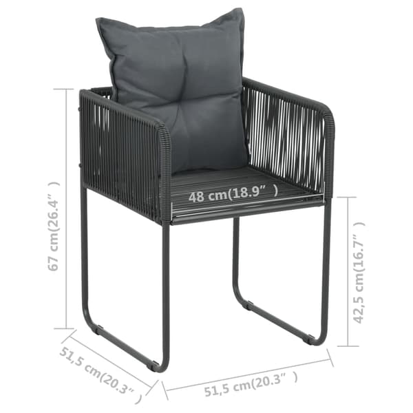 vidaXL 5-delt rattan PVC havemøbelsæt, sort
