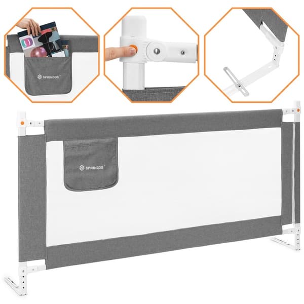 Springos HA7527 Sängyn kaide 160 cm harmaa