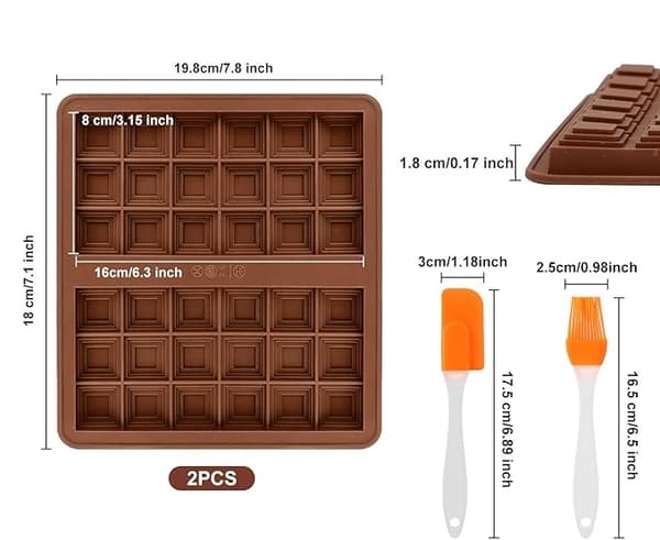 Silikone chokoladeforme 2 stk. + spatelbørste BPA-FRI