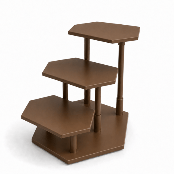 3-lags brun dekorativ organizer displayhylde