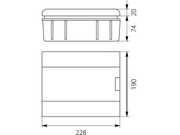 Infälld modulär elcentral 1x8 N+PE 8 ABS PC IP40 Vit