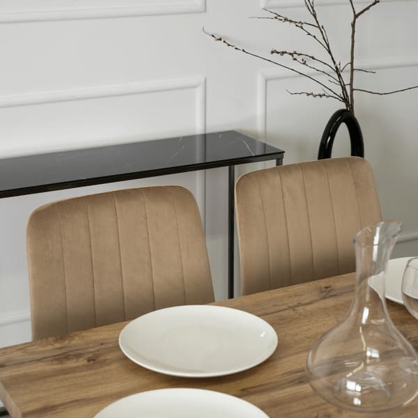 IBIS Beige Velour Moderne Loft Spisebordsstol med Polstring