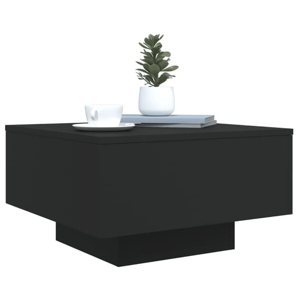 vidaXL LED sofabord sort 55x55x31 cm