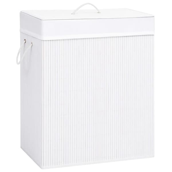 vidaXL Tvättkorg i bambu vit 100 l