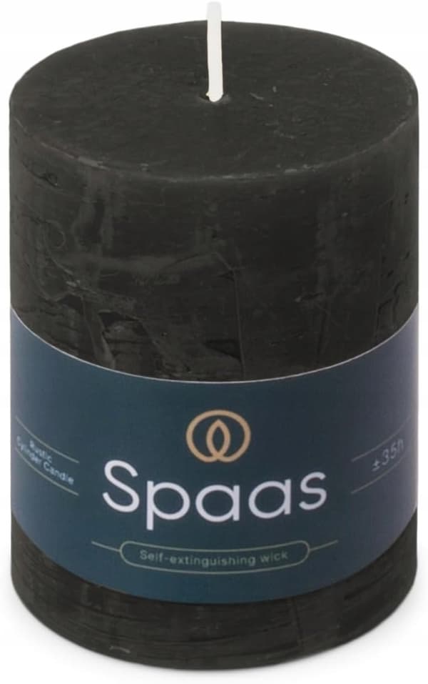 Spaas Rustikt Bloklys 70/95 mm 35 timer, Sort